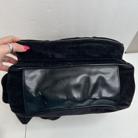 Y2K‎ Vintage JUICY COUTURE Black Velour Backpack Bookbag Weekend Bag Travel